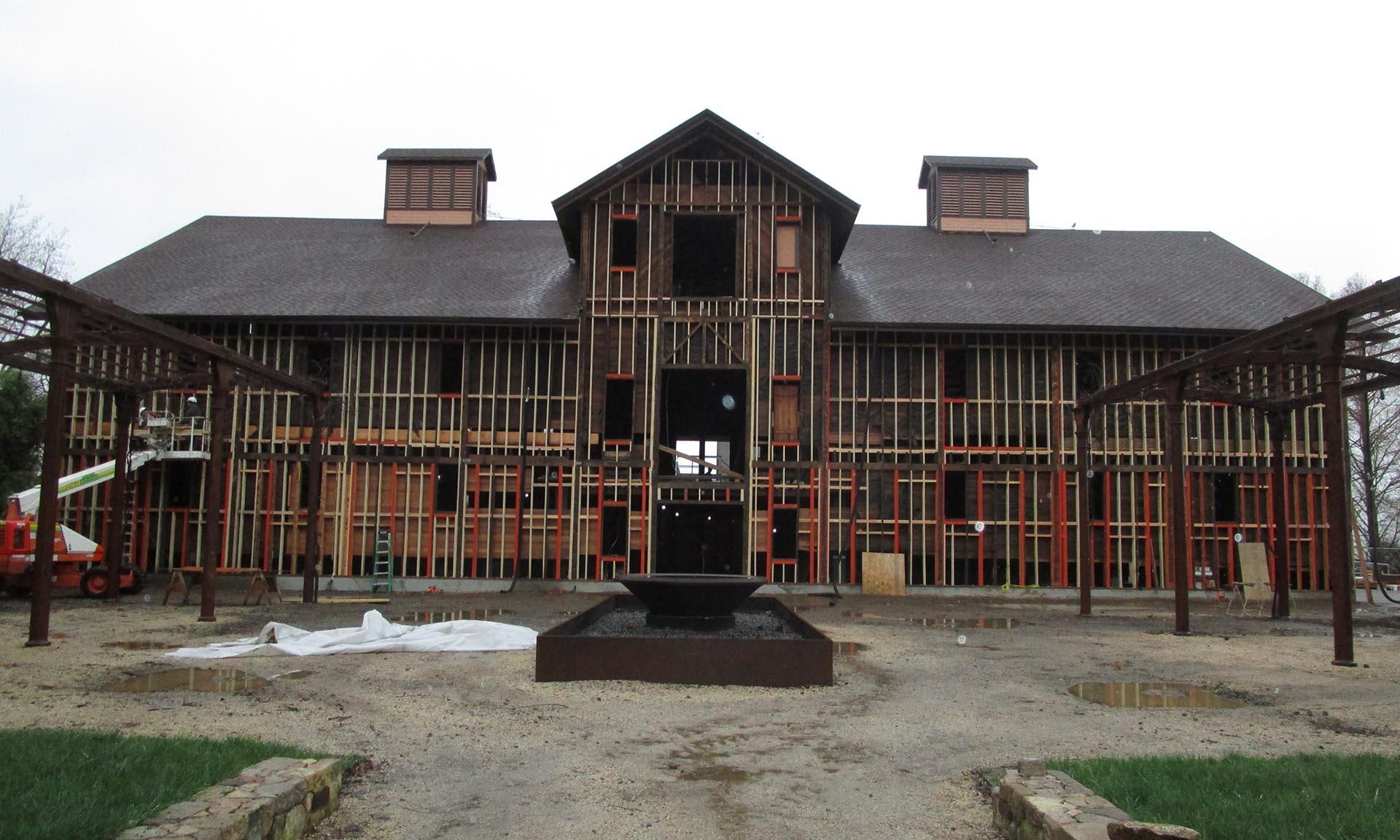 Trefethen Historic Winery exterior under construction